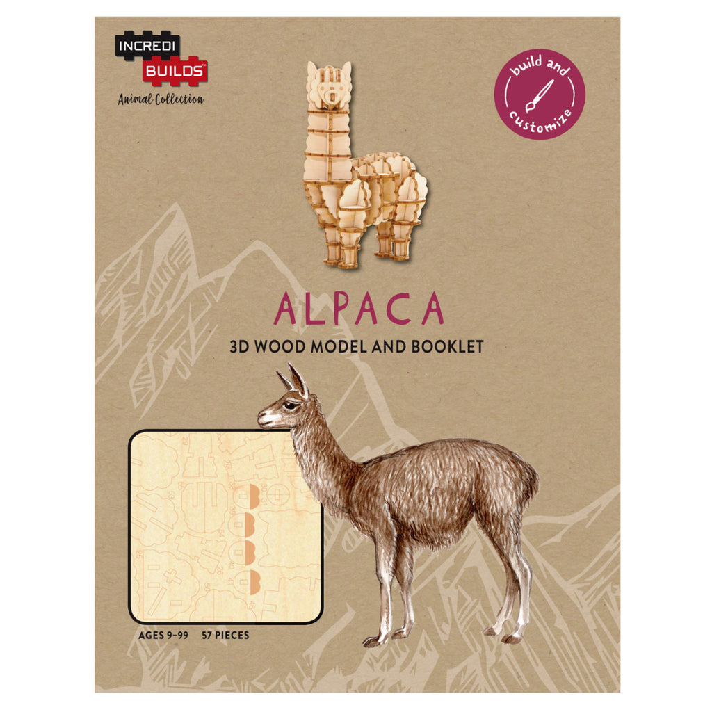 Animal Collection Alpaca Modelo Armable En Madera