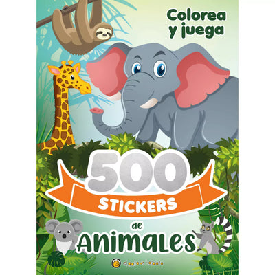 500 Stickers De Animales - Colorea Y Jue