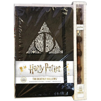 Harry Potter Set Bolígrafo Varita y Libreta Tapa Dura Deathly Hallows