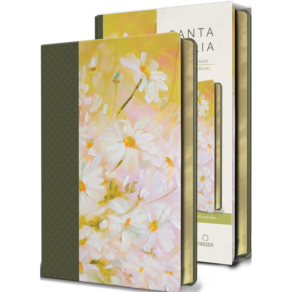 Biblia Rvr 60 Piel Verde Con Flores Y Sep