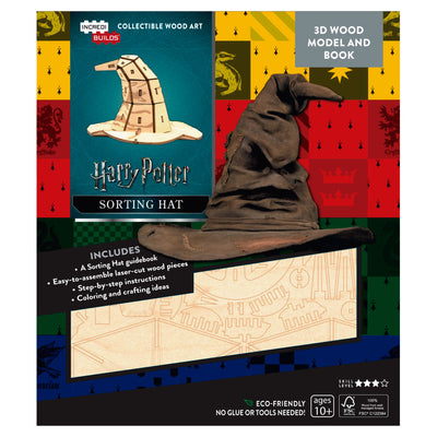 Harry Potter Sorting Hat Libro y Modelo Armable En Madera