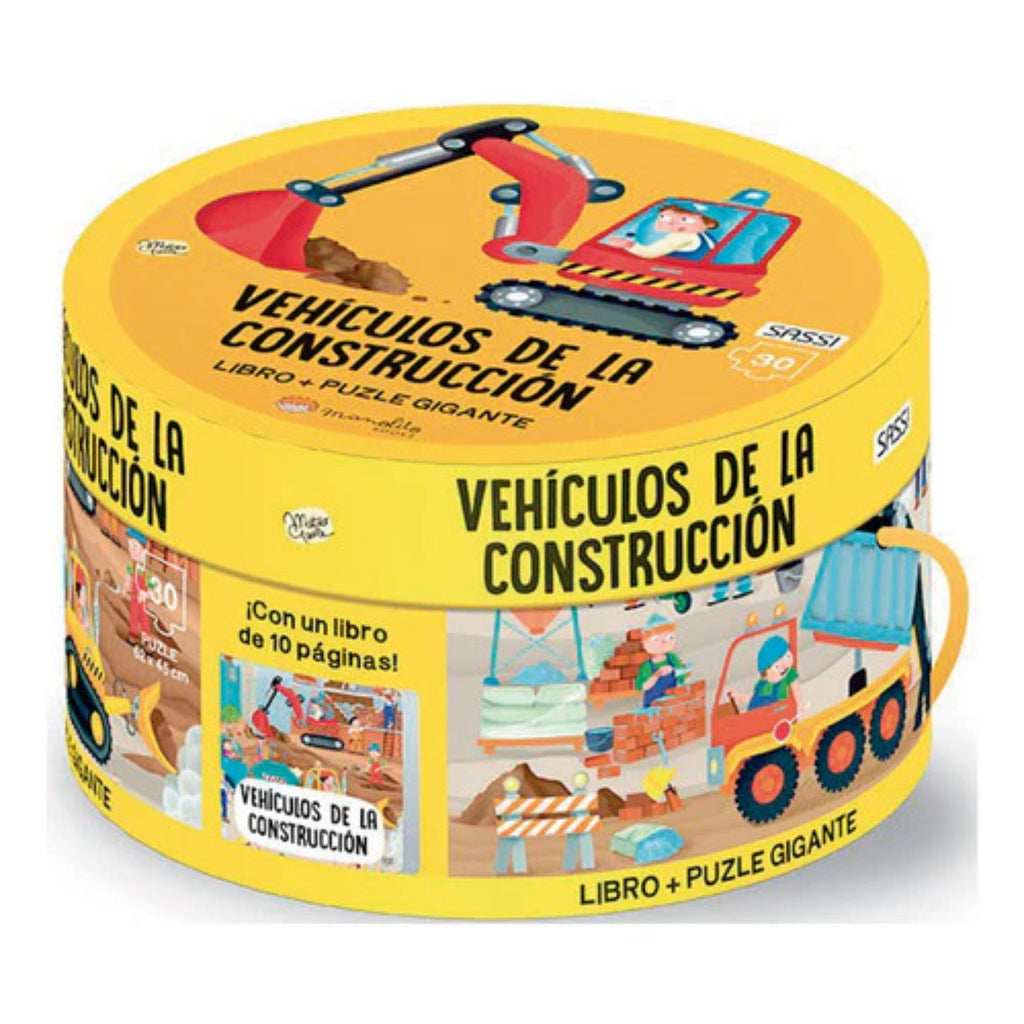 Libro y Puzzle Vehiculos De La Construcción