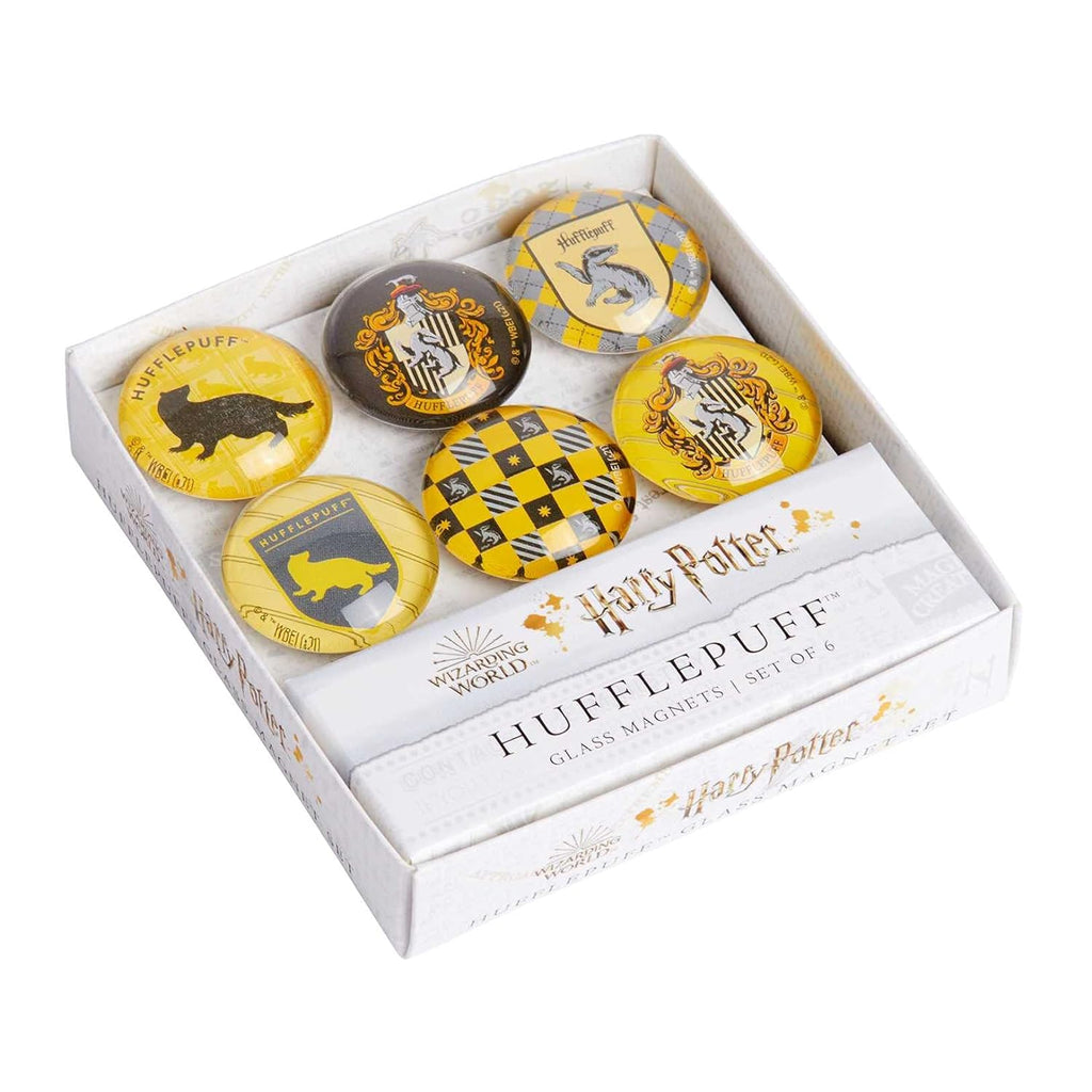 Harry Potter: Set Imanes de Cristal Diseño Hufflepuff (Set 6 Uds)