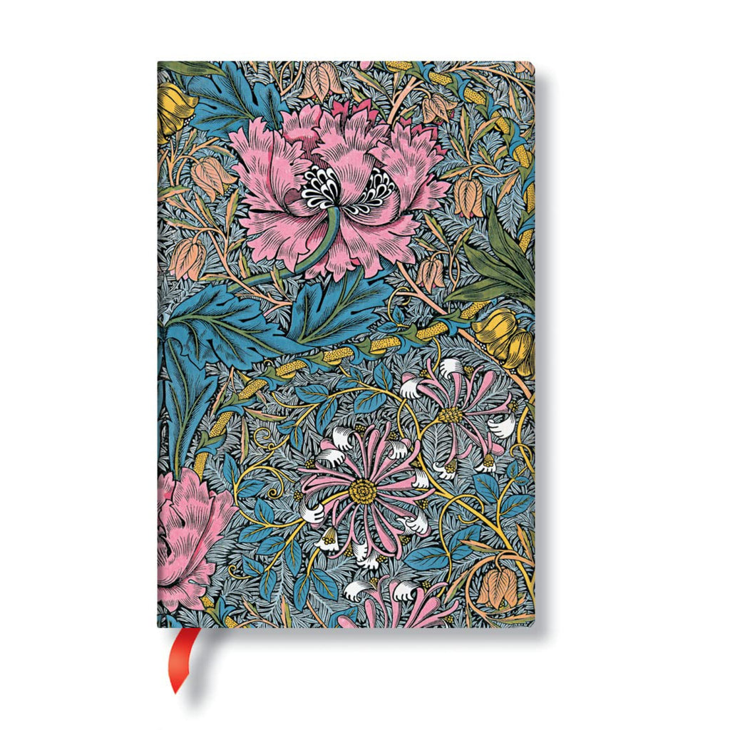 Libreta William Morris Madreselva Rosa T. Dura Con Lineas, Mini