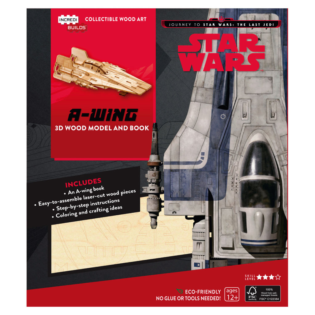 Star Wars The Last Jedi A - Wing Libro y Modelo Armable Madera