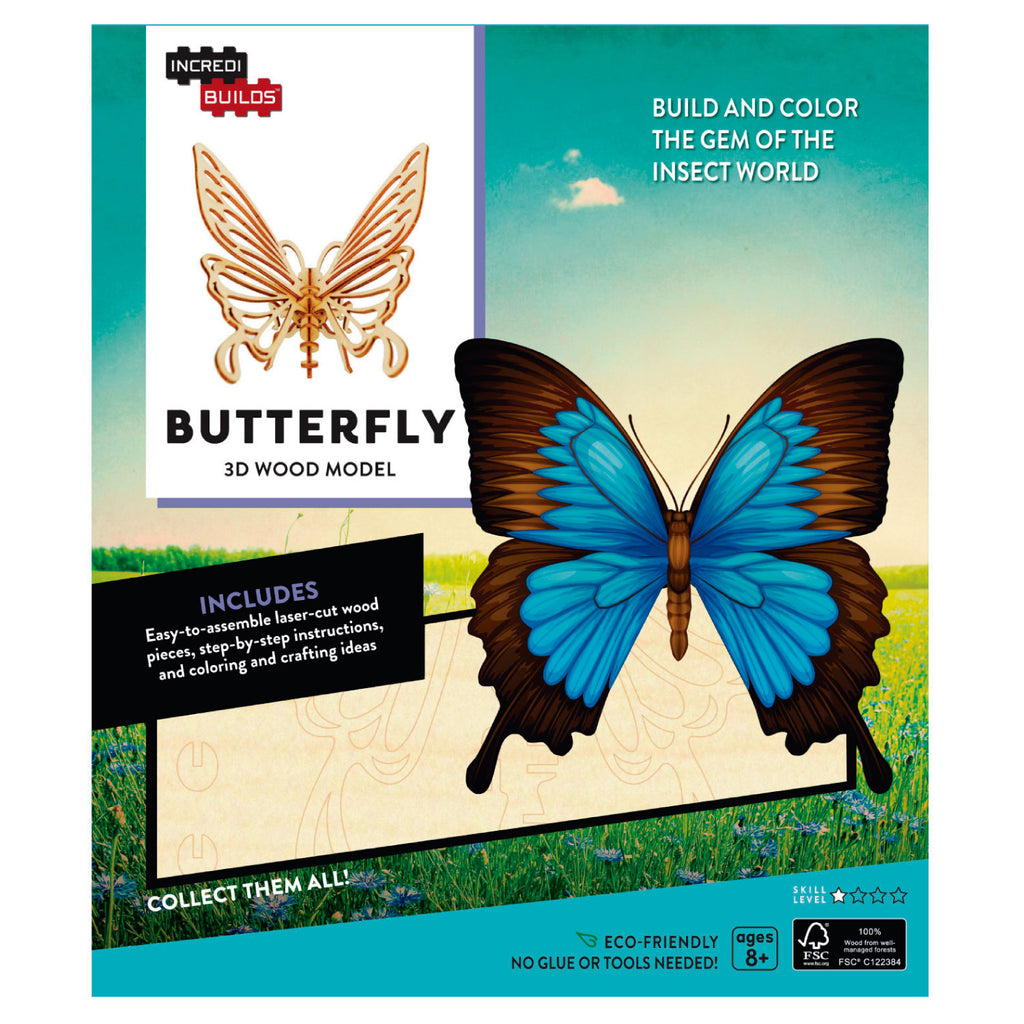 Animal Collection Butterfly Mariposa Modelo Armable En Madera