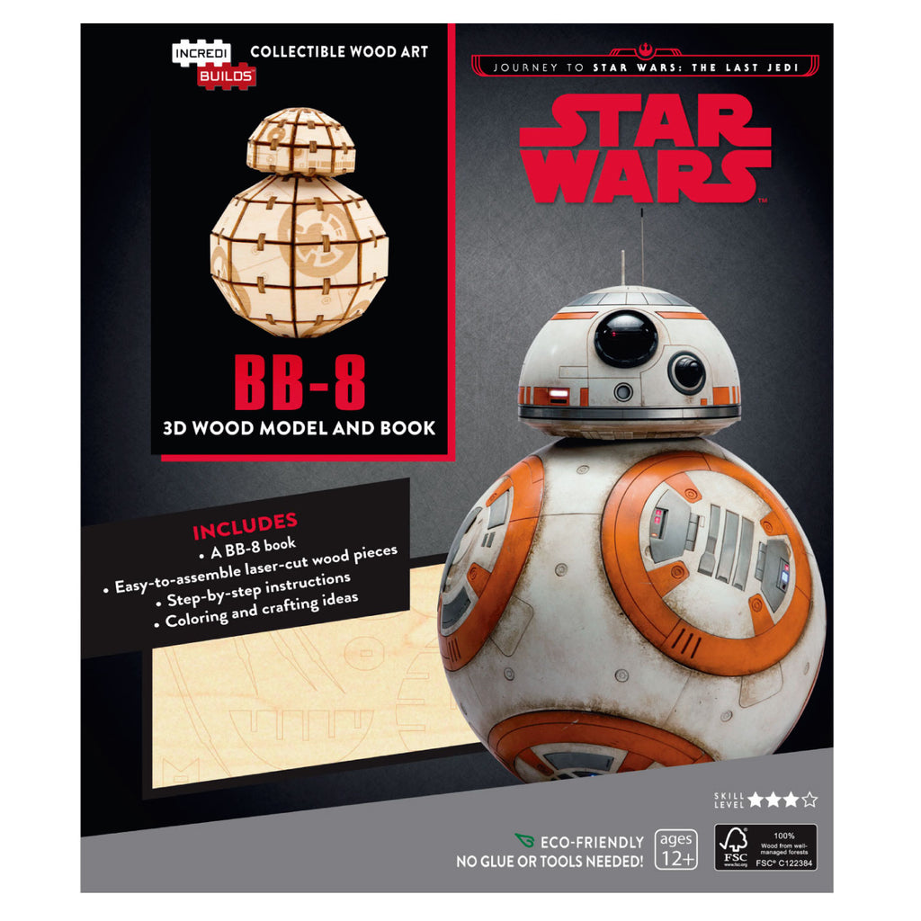 Star Wars The Last Jedi Bb - 8 Libro y Modelo Armable Madera