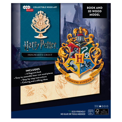 Harry Potter Hogwarts Crest Libro y Modelo Armable En Madera