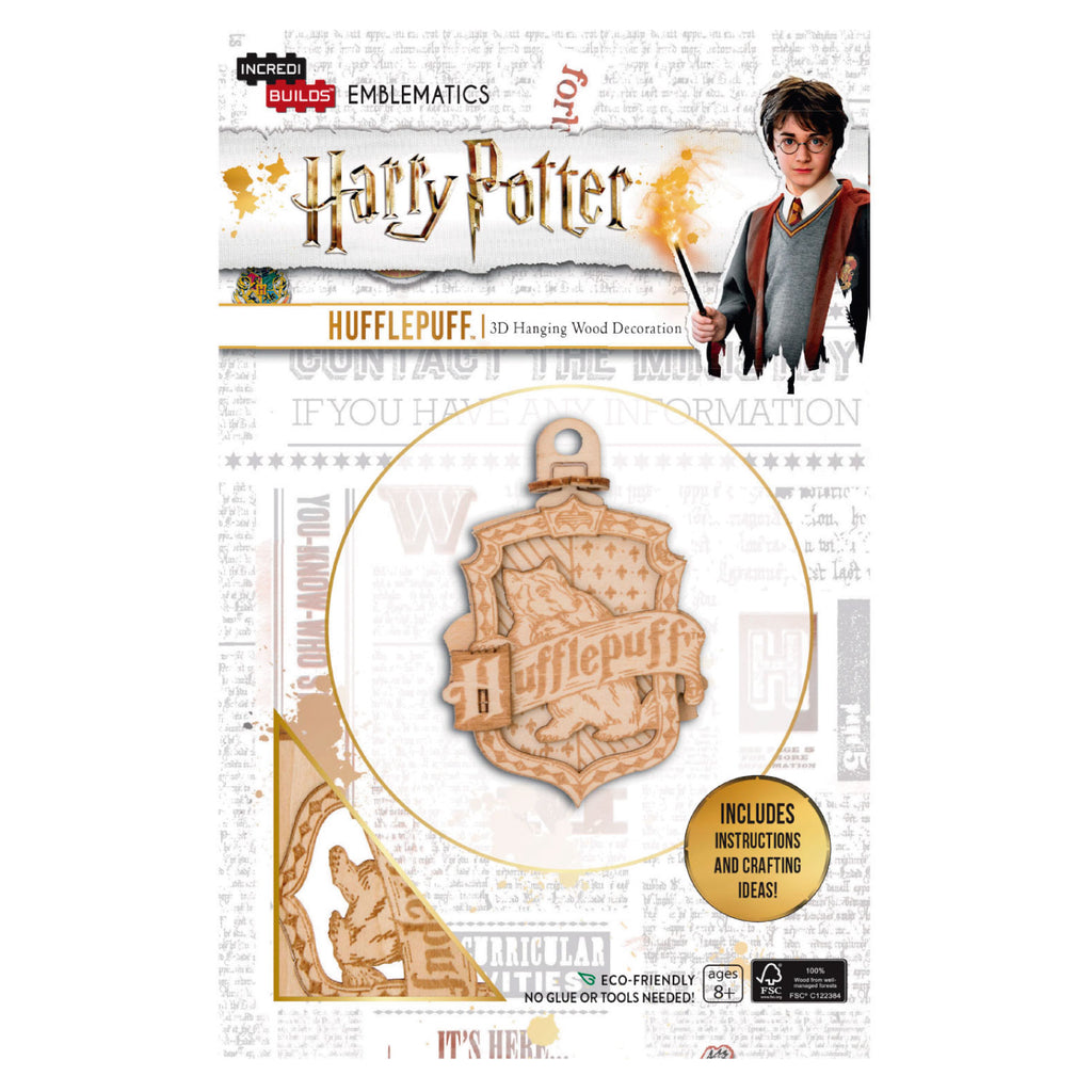Emblema Harry Potter Hufflepuff Modelo Armable En Madera