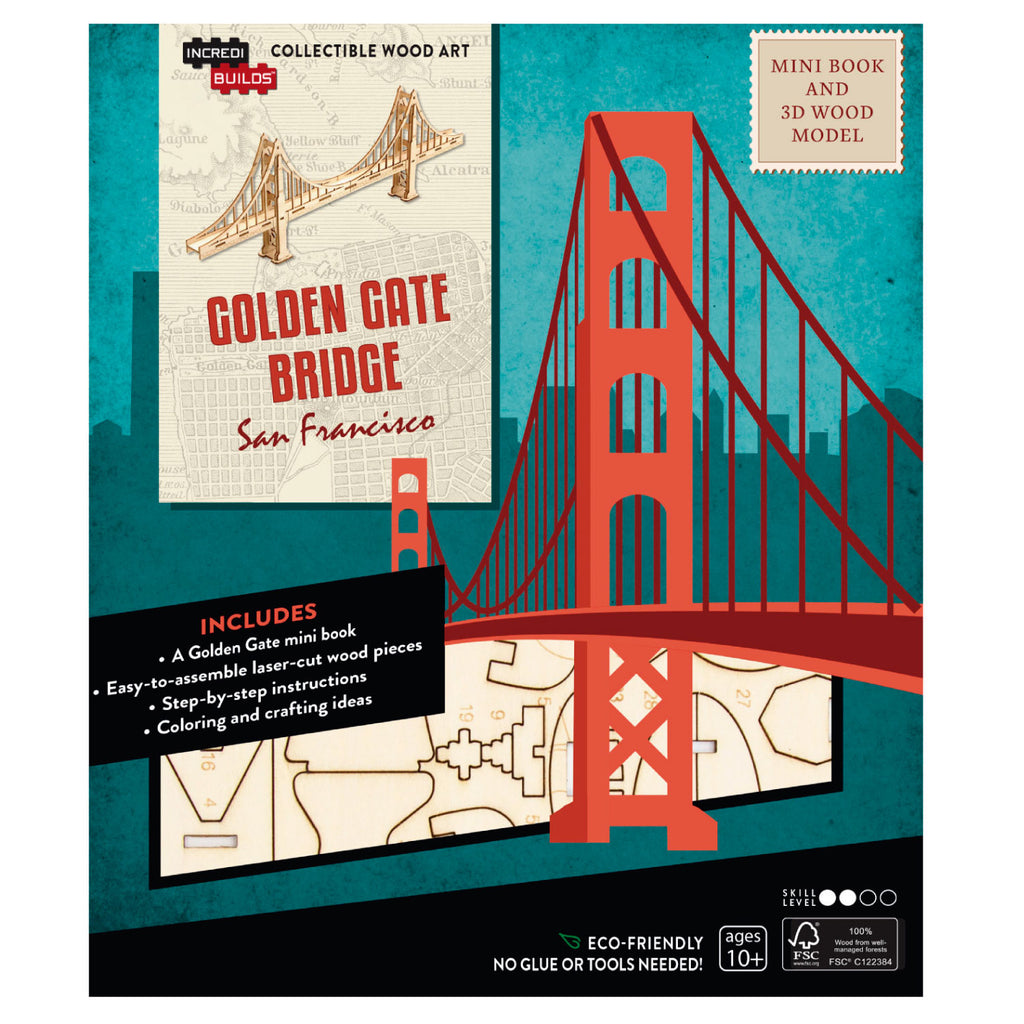 San Francisco Golden Gate Bridge Modelo Armable En Madera