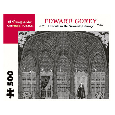 Rompecabeza Edward Gorey: Dracula In Seward´Slibrery - 500 Piezas