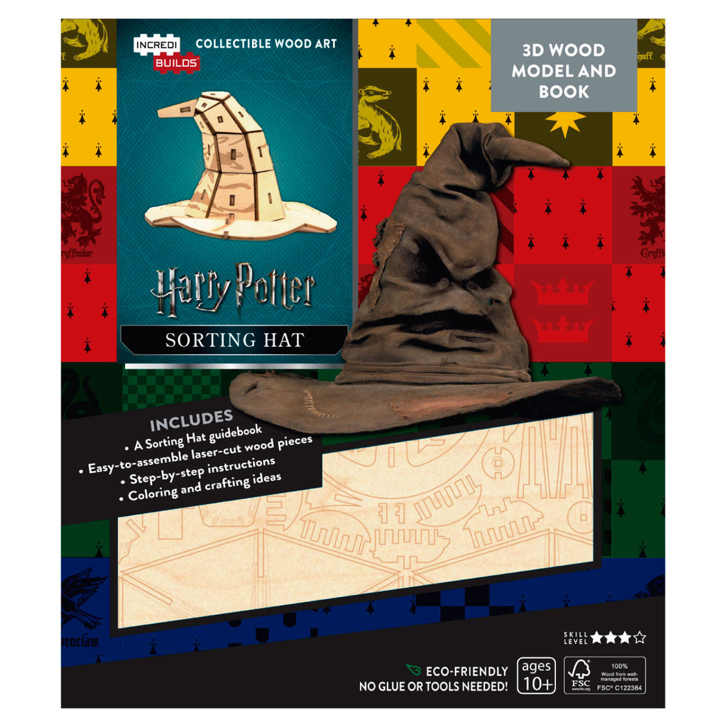 Harry Potter Sorting Hat Libro y Modelo Armable En Madera