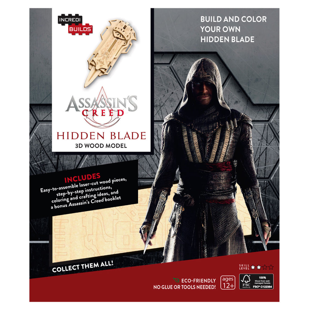Assassin'S Creed Hidden Blade Libro y Modelo Armable Madera