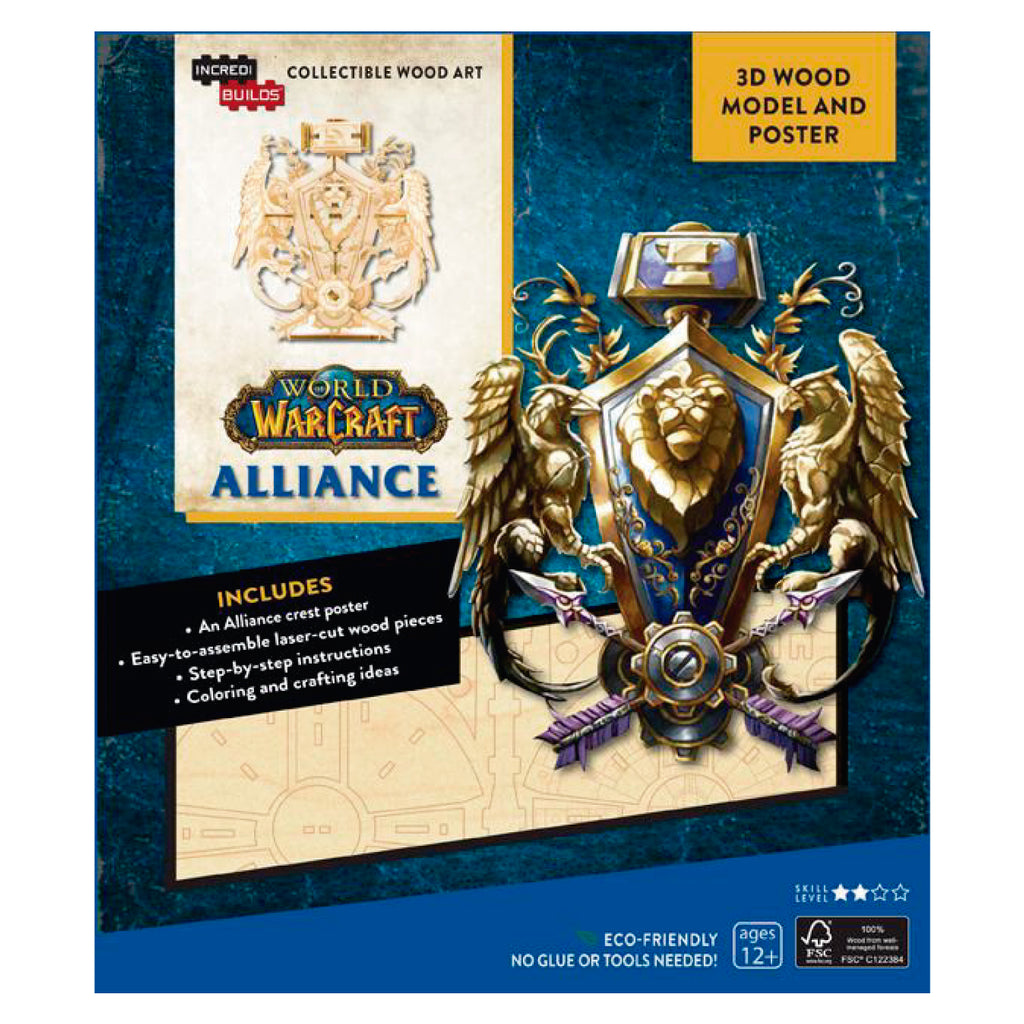 World Of Warcraft Alliance Modelo Armable En Madera