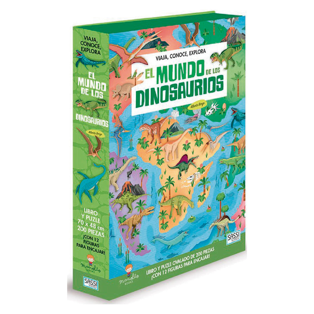 Libro y Puzzle El Mundo De Los Dinosaurios