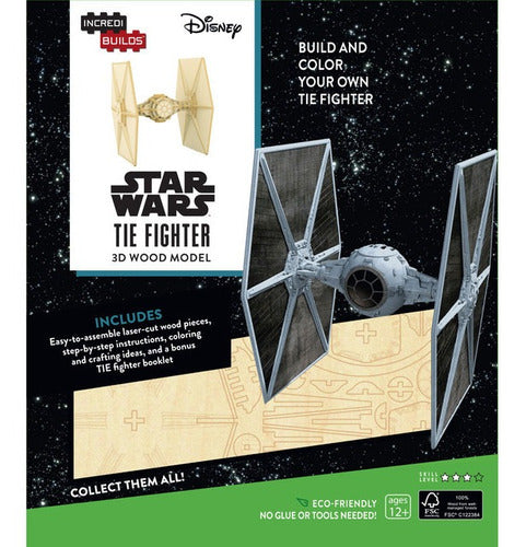 Star Wars: Tie Fighter - Libro y Modelo Armable En Madera
