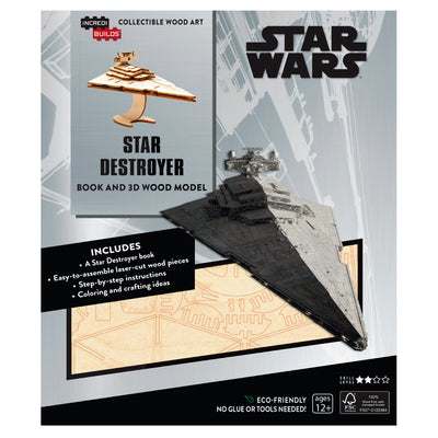 Star Wars Star Destroyer Libro y Modelo Armable En Madera